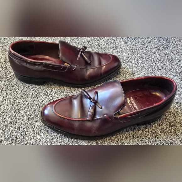 JOHNSON & MURPHY ARISTOCRATS ALL LEATHER DARK BURGUNDY SLIP ON Mens Size 8 - Picture 1 of 11